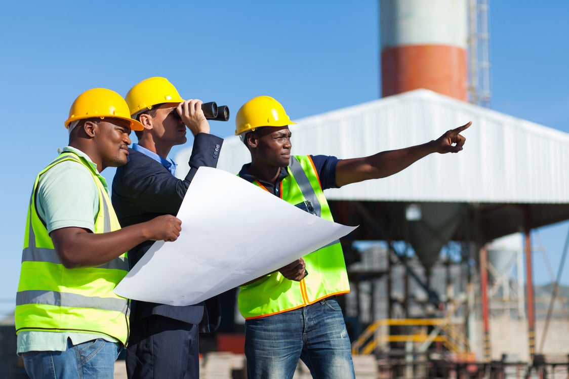 project manager visiting construction site